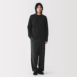 紳士　素材に還るリブ編み長袖ニットＴシャツ