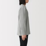 紳士　素材に還るリブ編み長袖ニットＴシャツ