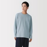 紳士　素材に還るリブ編み長袖ニットＴシャツ
