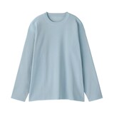 紳士　素材に還るリブ編み長袖ニットＴシャツ
