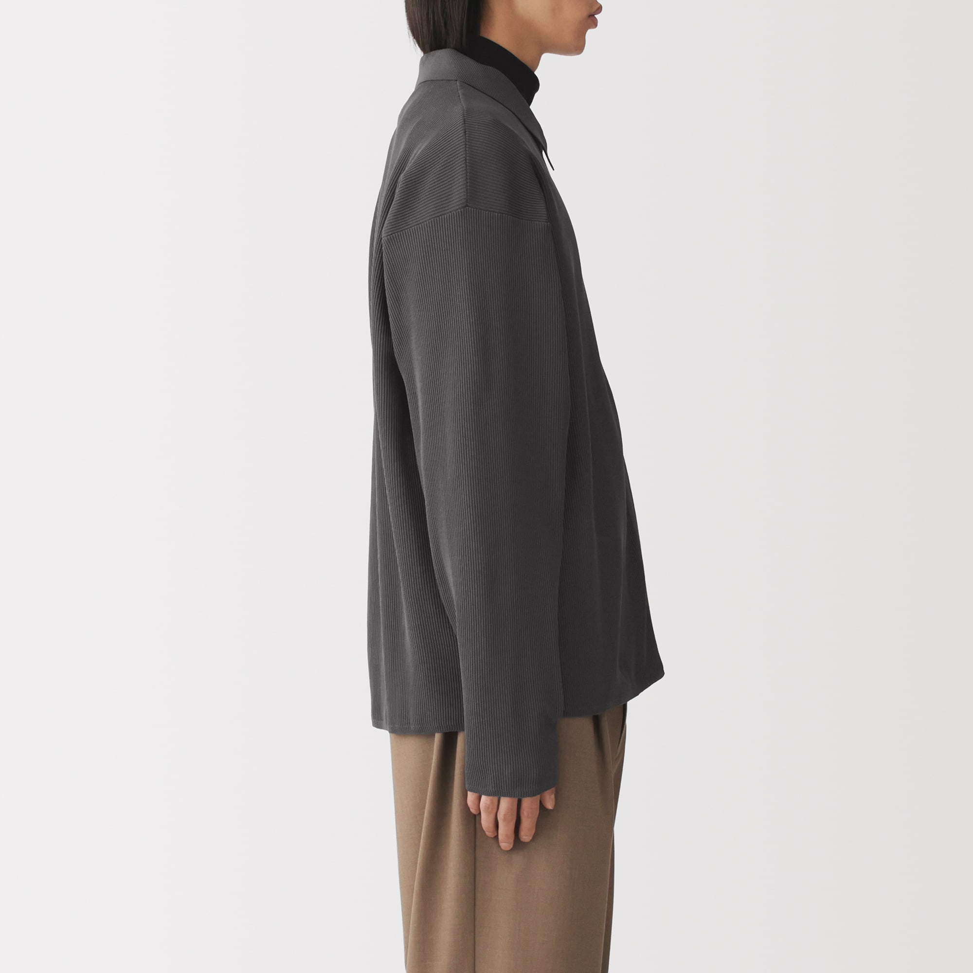 紳士 乾きやすい洗えるリブ編みニットブルゾン | 無印良品