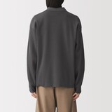 紳士　乾きやすい洗えるリブ編みニットブルゾン