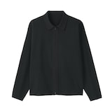 紳士　乾きやすい洗えるリブ編みニットブルゾン