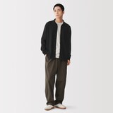 紳士　乾きやすい洗えるニットシャツカーディガン