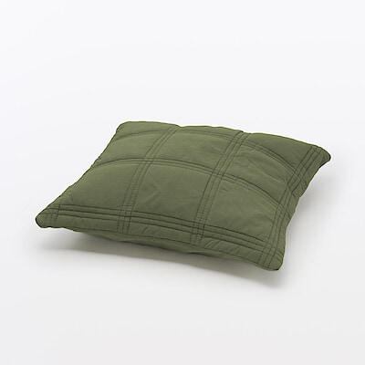 【８月上旬発売予定】綿　ラインキルトクッションカバー　４３×４３ｃｍ用