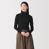婦人　起毛フライス編みタートルネック長袖Ｔシャツ