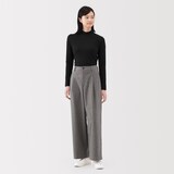 婦人　起毛フライス編みハイネック長袖Ｔシャツ