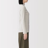 婦人　起毛フライス編みハイネック長袖Ｔシャツ