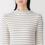 婦人　起毛フライス編みハイネック長袖Ｔシャツ