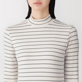 婦人　起毛フライス編みハイネック長袖Ｔシャツ