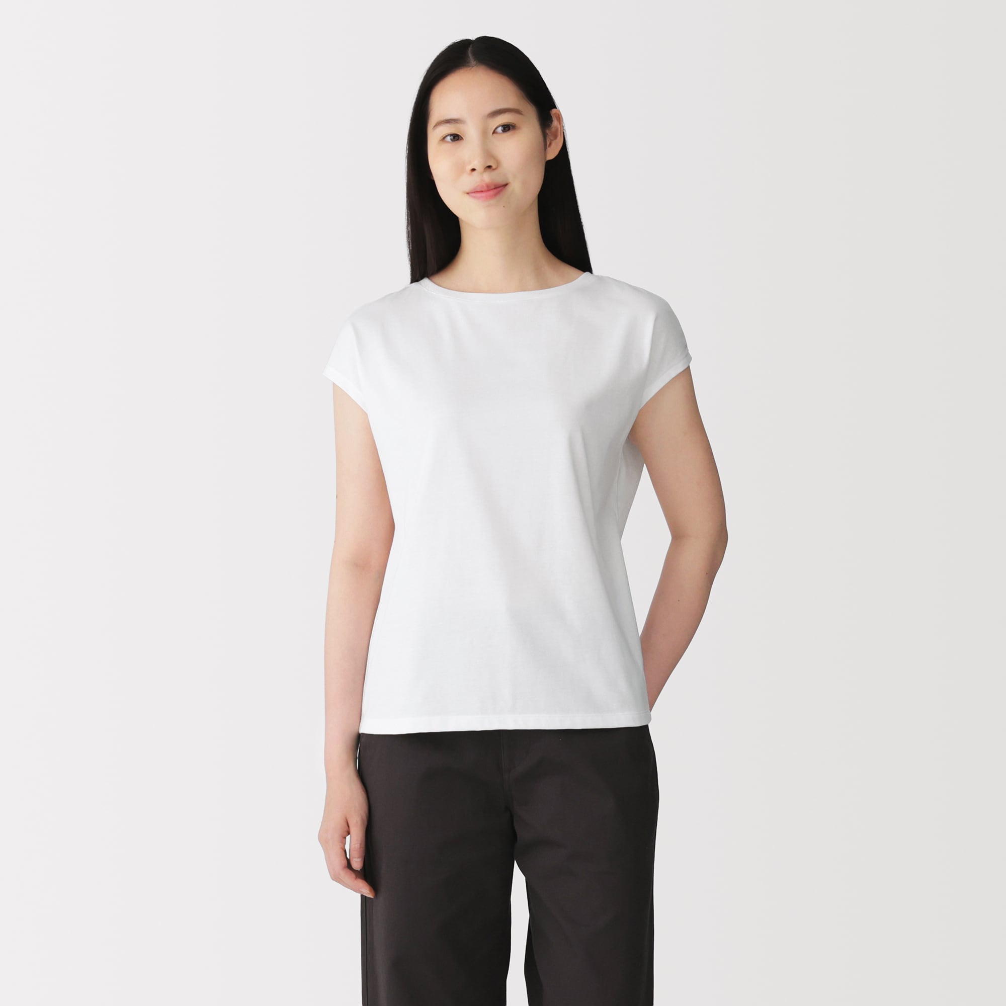 婦人　天竺編みフレンチスリーブＴシャツ（ＶＮ）