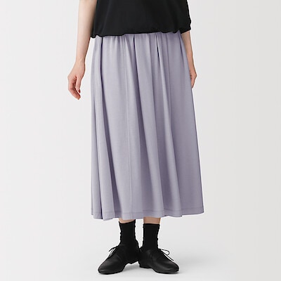 【７月中旬発売予定】婦人　なめらか天竺編みギャザースカート