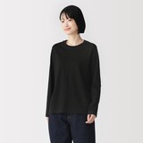 婦人　天竺編みクルーネック長袖Ｔシャツ