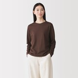 婦人　天竺編みクルーネック長袖Ｔシャツ