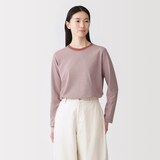 婦人　天竺編みクルーネック長袖Ｔシャツ