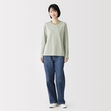 婦人　天竺編みクルーネック長袖Ｔシャツ