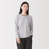 婦人　天竺編みクルーネック長袖Ｔシャツ