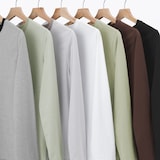 婦人　天竺編みクルーネック長袖Ｔシャツ