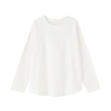婦人　カポック混天竺編みクルーネック長袖Ｔシャツ