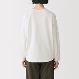 婦人　カポック混天竺編みクルーネック長袖Ｔシャツ