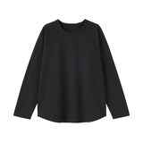 婦人　カポック混天竺編みクルーネック長袖Ｔシャツ