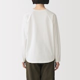 婦人　カポック混天竺編みクルーネック長袖Ｔシャツ