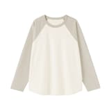 婦人　カポック混天竺編みクルーネック長袖Ｔシャツ