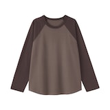 婦人　カポック混天竺編みクルーネック長袖Ｔシャツ