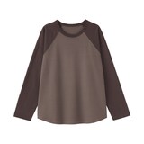 婦人　カポック混天竺編みクルーネック長袖Ｔシャツ