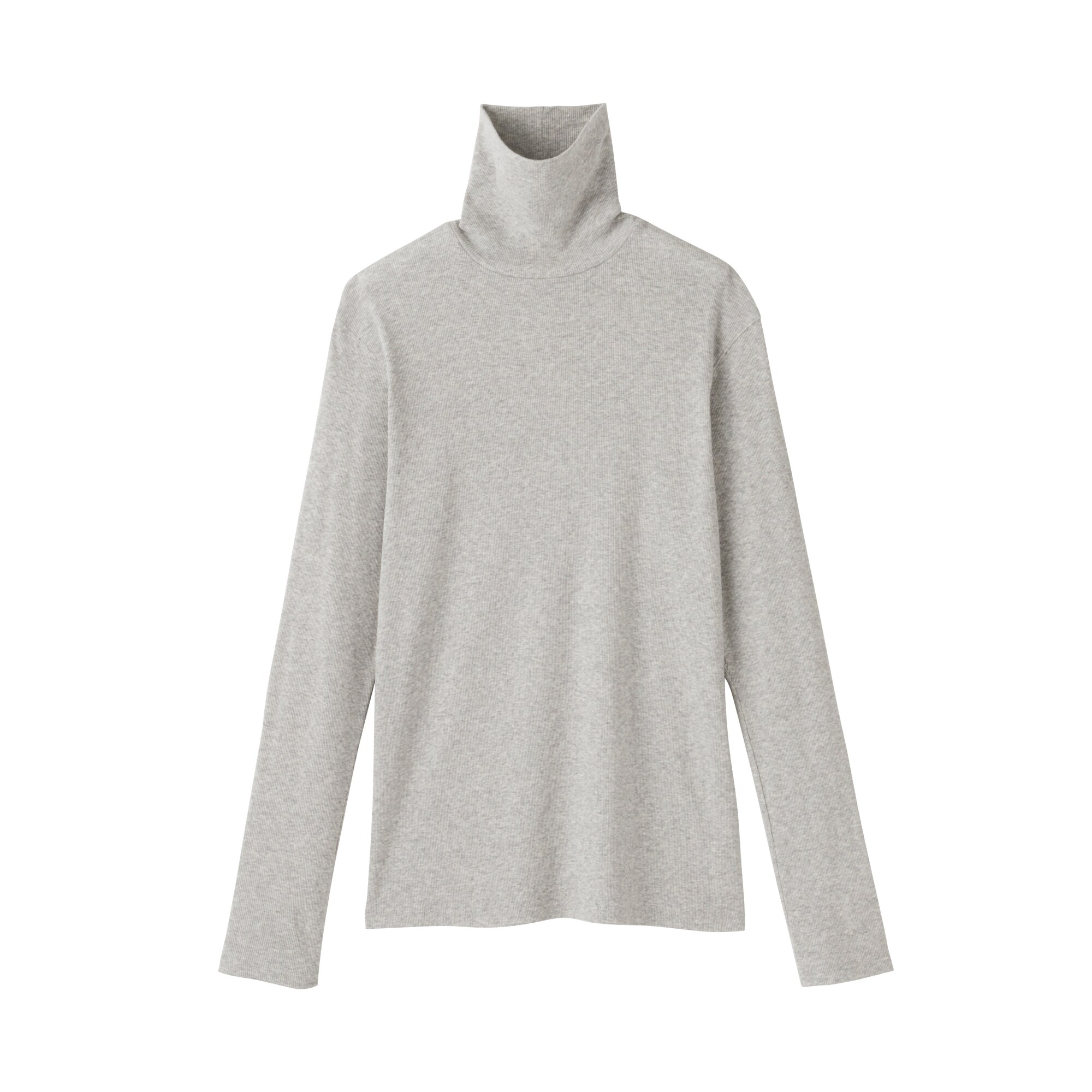 婦人　カシミヤ混リブ編みタートルネック長袖Ｔシャツ