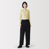婦人　カシミヤ混リブ編みタートルネック長袖Ｔシャツ