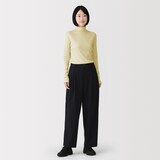 婦人　カシミヤ混リブ編みタートルネック長袖Ｔシャツ