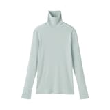婦人　カシミヤ混リブ編みタートルネック長袖Ｔシャツ