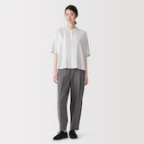 婦人　スムースポンチイージーテーパードパンツ