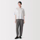 婦人　スムースポンチイージーテーパードパンツ