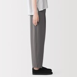 婦人　スムースポンチイージーテーパードパンツ
