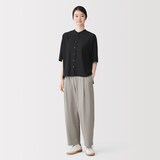 婦人　スムースポンチイージーテーパードパンツ