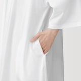 婦人　なめらか天竺編みクルーネック七分袖ワンピース