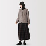 婦人　素材に還るフリースカーディガン
