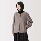 婦人　素材に還るフリースカーディガン