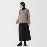 婦人　素材に還るフリースカーディガン