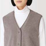 婦人　素材に還るフリースロングベスト