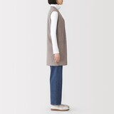 婦人　素材に還るフリースロングベスト