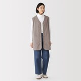 婦人　素材に還るフリースロングベスト