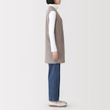 婦人　素材に還るフリースロングベスト