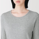 婦人　透かし柄クルーネック長袖Ｔシャツ