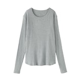 婦人　透かし柄クルーネック長袖Ｔシャツ
