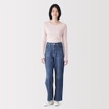 婦人　透かし柄クルーネック長袖Ｔシャツ