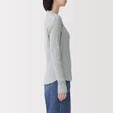 婦人　透かし柄クルーネック長袖Ｔシャツ