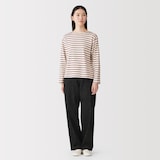婦人　太番手ボートネック長袖Ｔシャツ